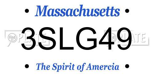 3SLG49 Massachusetts License Plate