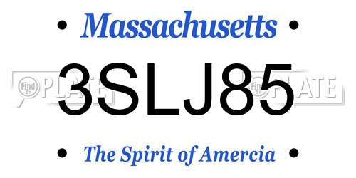 3SLJ85 Massachusetts License Plate