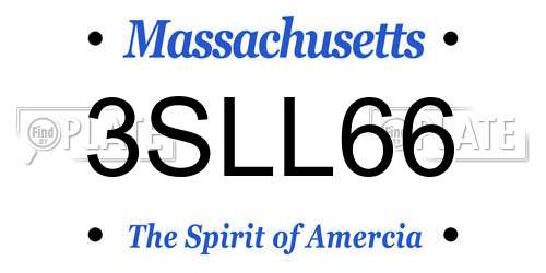 3SLL66 Massachusetts License Plate