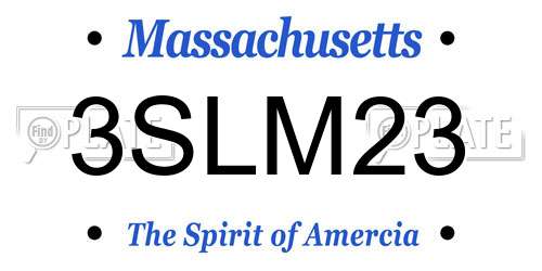 3SLM23 Massachusetts License Plate