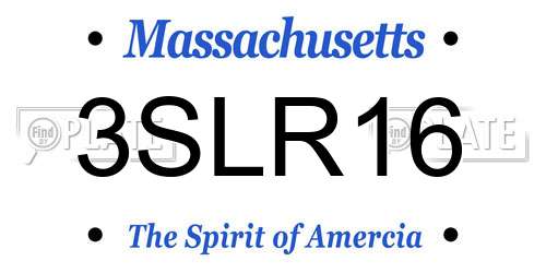 3SLR16 Massachusetts License Plate