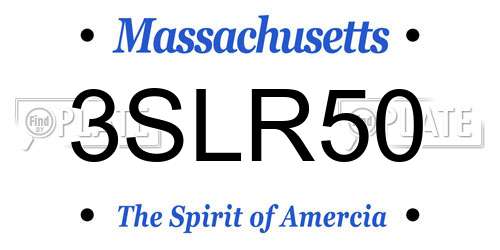3SLR50 Massachusetts License Plate
