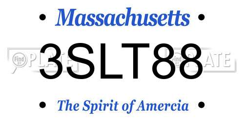 3SLT88 Massachusetts License Plate