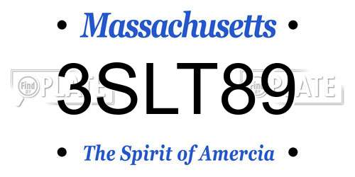 3SLT89 Massachusetts License Plate