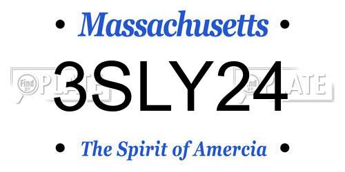 3SLY24 Massachusetts License Plate