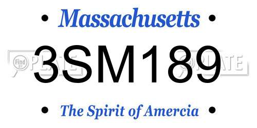 3SM189 Massachusetts License Plate