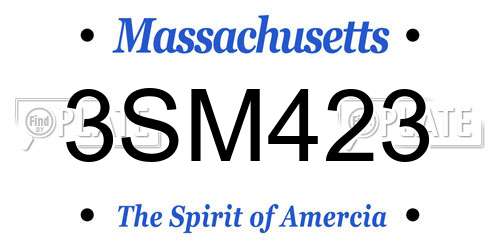 3SM423 Massachusetts License Plate
