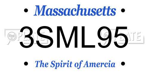 3SML95 Massachusetts License Plate