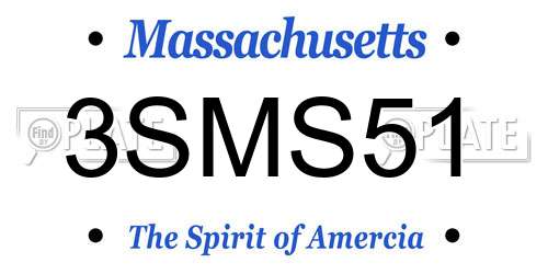 3SMS51 Massachusetts License Plate