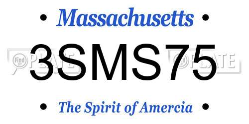 3SMS75 Massachusetts License Plate