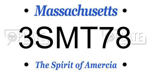 3SMT78 Massachusetts License Plate
