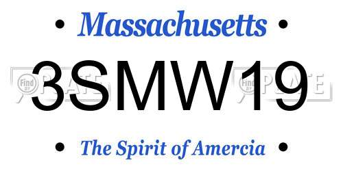 3SMW19 Massachusetts License Plate