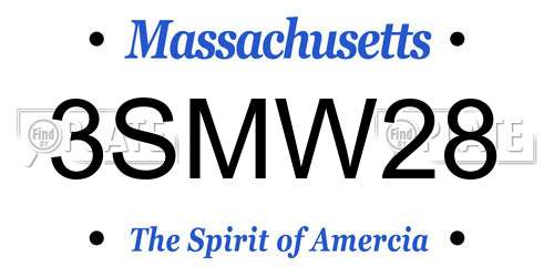 3SMW28 Massachusetts License Plate