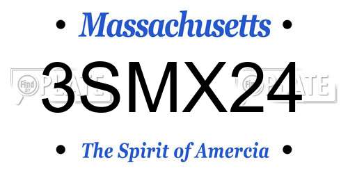 3SMX24 Massachusetts License Plate