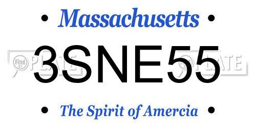 3SNE55 Massachusetts License Plate
