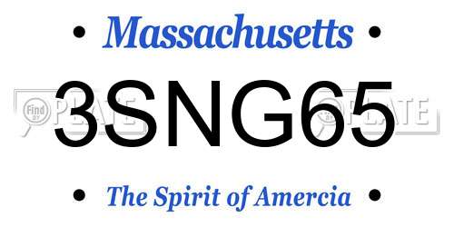 3SNG65 Massachusetts License Plate