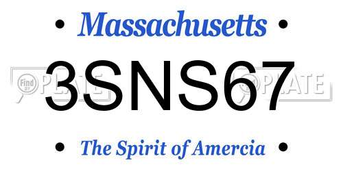 3SNS67 Massachusetts License Plate