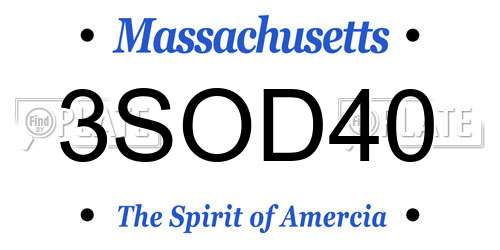 3SOD40 Massachusetts License Plate