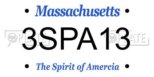 3SPA13 Massachusetts License Plate