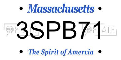 3SPB71 Massachusetts License Plate
