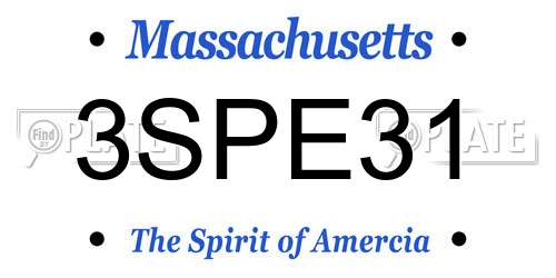 3SPE31 Massachusetts License Plate
