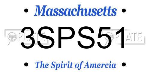3SPS51 Massachusetts License Plate