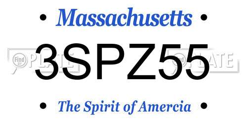 3SPZ55 Massachusetts License Plate