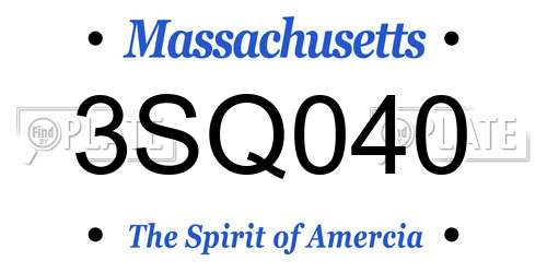 3SQ040 Massachusetts License Plate