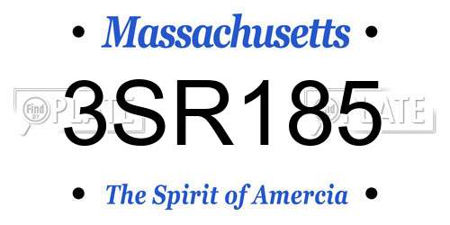 3SR185 Massachusetts License Plate