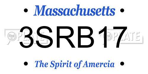 3SRB17 Massachusetts License Plate