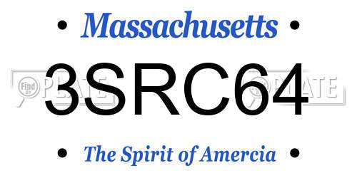 3SRC64 Massachusetts License Plate