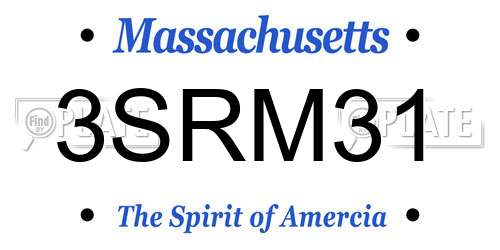 3SRM31 Massachusetts License Plate