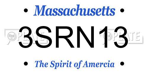 3SRN13 Massachusetts License Plate
