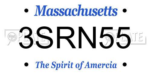 3SRN55 Massachusetts License Plate