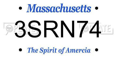 3SRN74 Massachusetts License Plate