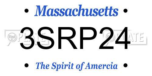 3SRP24 Massachusetts License Plate
