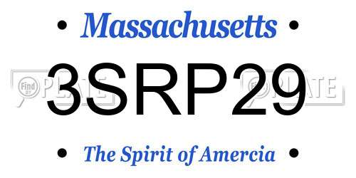 3SRP29 Massachusetts License Plate