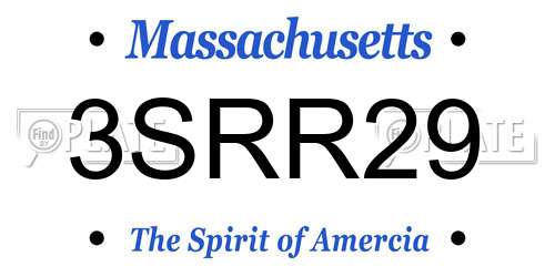 3SRR29 Massachusetts License Plate