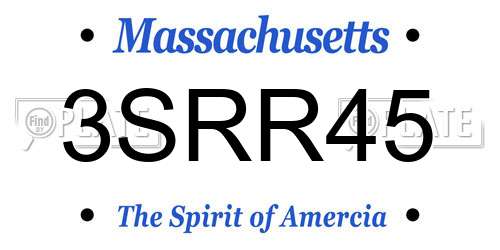 3SRR45 Massachusetts License Plate
