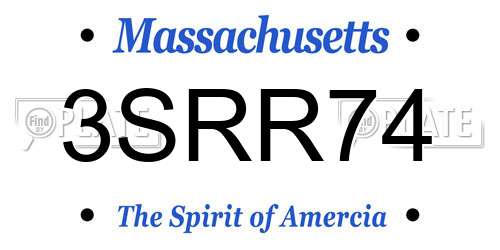 3SRR74 Massachusetts License Plate