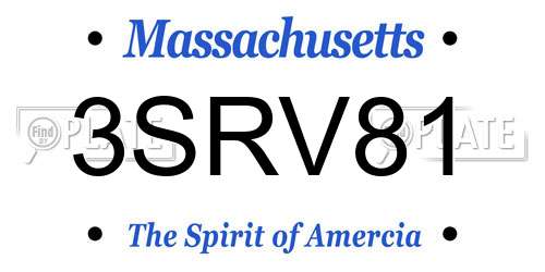 3SRV81 Massachusetts License Plate