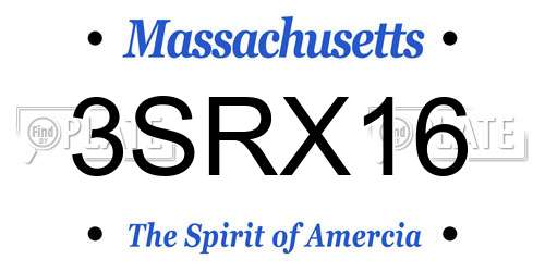 3SRX16 Massachusetts License Plate