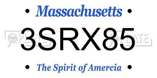 3SRX85 Massachusetts License Plate