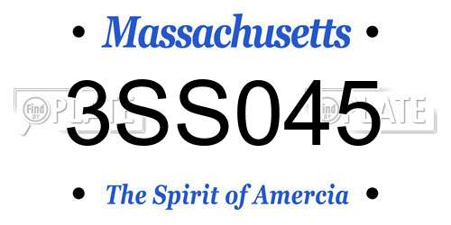 3SS045 Massachusetts License Plate