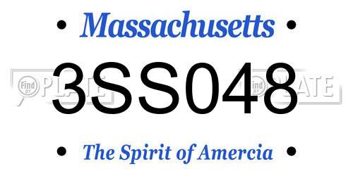 3SS048 Massachusetts License Plate