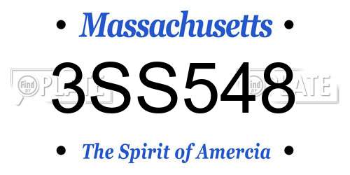 3SS548 Massachusetts License Plate