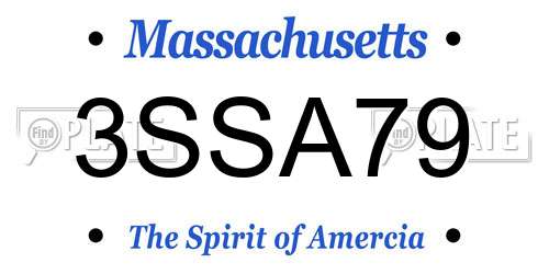 3SSA79 Massachusetts License Plate