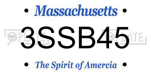 3SSB45 Massachusetts License Plate