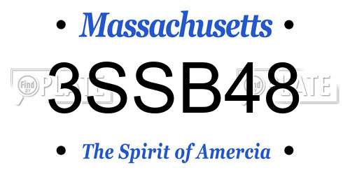 3SSB48 Massachusetts License Plate