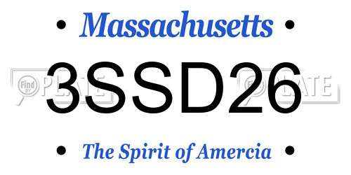 3SSD26 Massachusetts License Plate